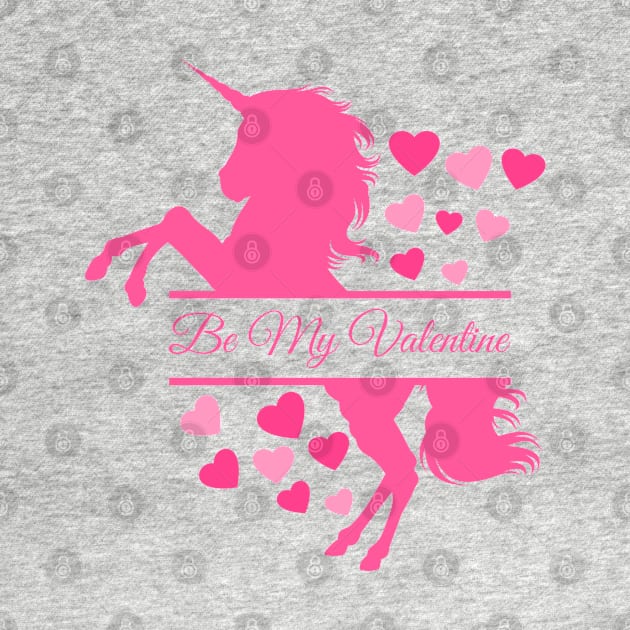 Would You Be My Valentine Lover Design, Cute Unicorn Horse Happy Valentines Day Fans Lovers. Funny Valentine Day Quote Gifts by Printofi.com